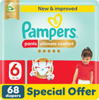 Pampers Ultimate Comfort Culotte Pants Diapers Size 6, 16-21kg SSP 68 Count