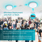 TP-Link EAP670 Omada WiFi 6 AX5400 Wireless 2.5G Ceiling Mount Access Point Support-Mesh, OFDMA, Seamless Roaming, HE160 & MU-MIMO SDN Integrated Cloud Access & Omada App PoE+ Powered, White