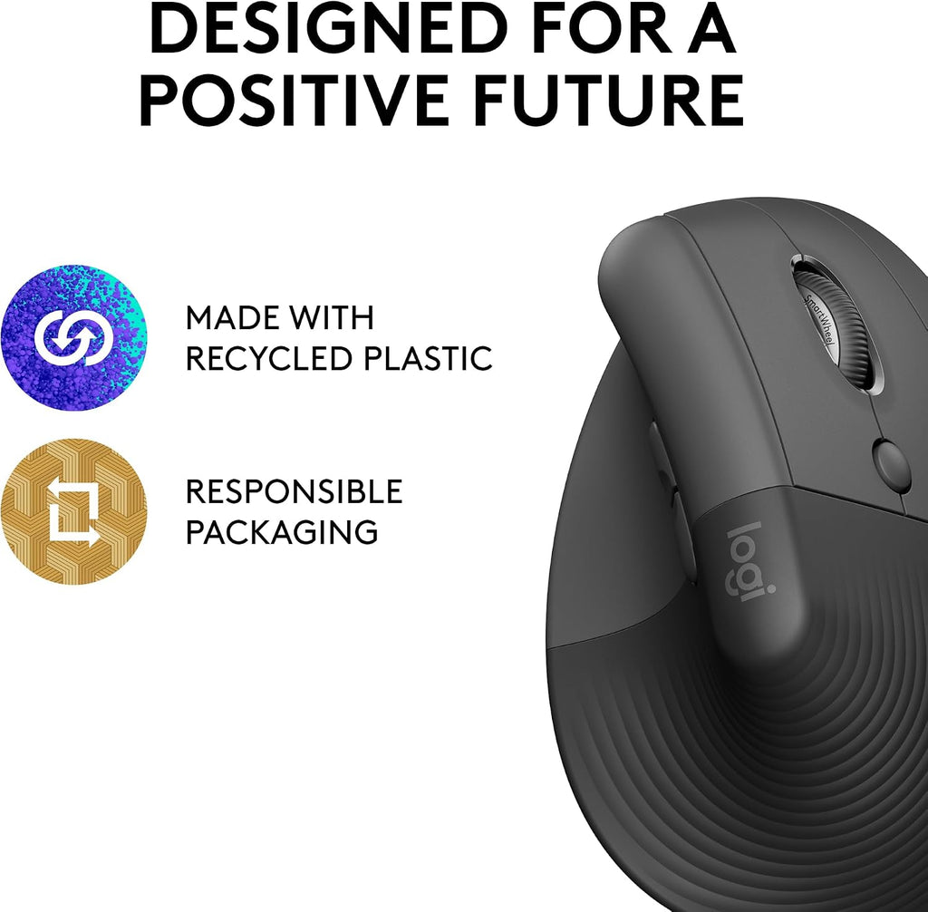 Logitech Lift Vertical Wireless Mouse — Graphite