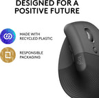 Logitech Lift Vertical Wireless Mouse — Graphite