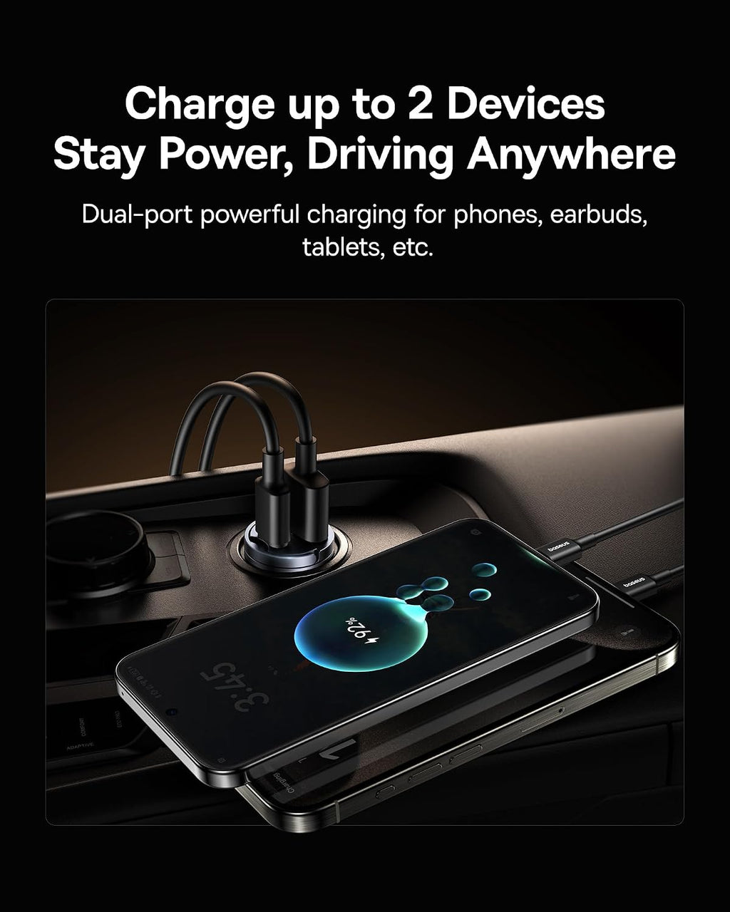 Baseus Tiny Star Mini Car Charger UC30WCosmic Black — Black