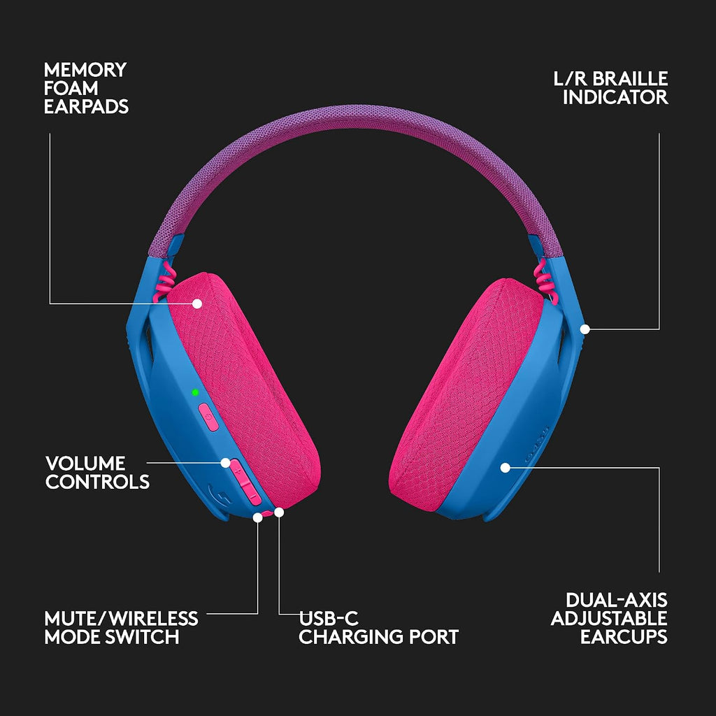Logitech G435 Wireless Gaming Headset — Blue / Raspberry