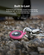 Belkin Airtag Case With Key Ring (Secure Holder Protective Cover For Air Tag Scratch Resistance Accessory) – Pink