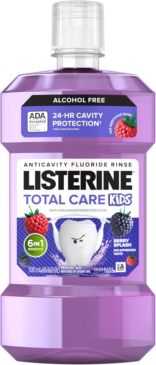 Listerine Smart Rinse Kids Mouthwash, Berry Splash, 500 ml — front product image