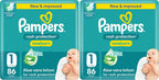 Pampers Rash Protection Aloe Taped Diapers Size 1, 2-5kg, Mega 86 Count (Pack of 2)