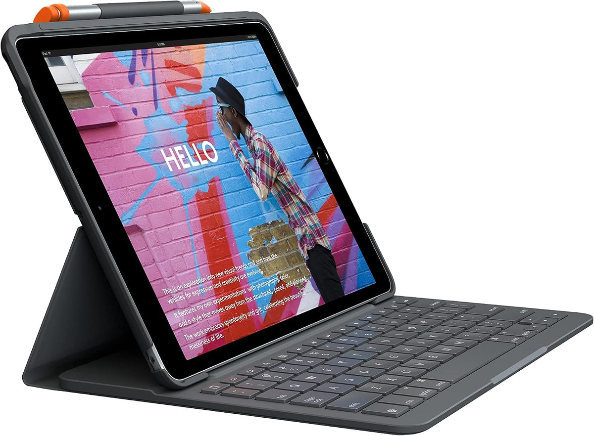 Logitech Slim Folio Keyboard Case for iPad 7th Gen — Graphite