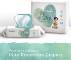 Baby Wipes, Pampers Aqua Pure Sensitive Water Baby Diaper Wipes, Hypoallergenic and Unscented, 56 Count (Pack of 12)