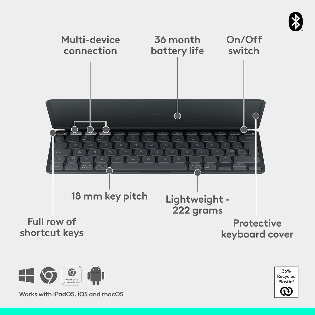 Logitech Keys-To-Go 2 Keyboard — Graphite