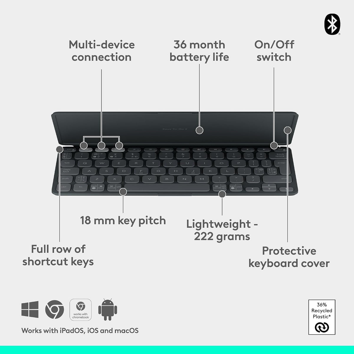 Logitech Keys-To-Go 2 Keyboard — Graphite