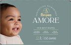 Pampers Amore, Size 3 (13-26 lbs), 66 Count, Our Best Diaper – Hypoallergenic & Fragrance Free, Up to 100% Leakproof, Soft as Cashmere
