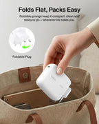 Belkin BoostCharge USB C Plug Charger 100W, GaN Compact and Foldable Plug Charger, Fast Charging for iPhone 17, Samsung Galaxy S26, Pixel 10, Tablet, MacBook - 1.5m USB C Cable Included - White
