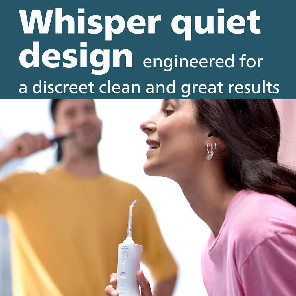 Philips SONICARE Philips Cordless Power Flosser 3000 + 2 Additional Nozzles (4 Total) White, HX3827/21 — New White + 4 Nozzles