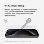 Belkin ScreenForce TemperedGlass Treated Screen Protector for iPhone 15 Pro, Slim, Crystal Clear, Scratch-Resistant Tempered Glass Film, Includes Easy Align Tray for Bubble Free Application