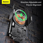 Baseus Auto Alignment 15W Max Wireless Charger Car Phone Holder Qi-Certified — 360°-Wireless-Wisdom — Black