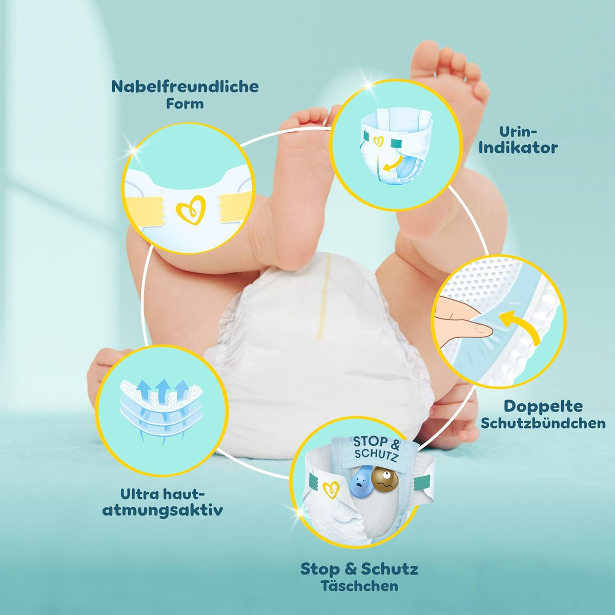 Pampers Premium Protection Size 2, Nappies X240, 4 kg - 8 kg, Our No.1 for Comfort & Protection of Sensitive Skin