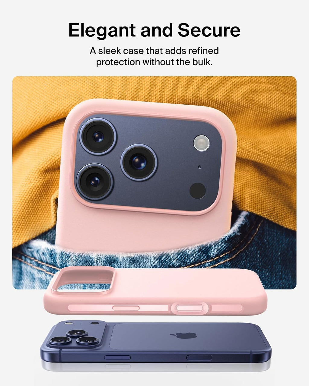 Belkin SheerForce Protect MagSafe Compatible iPhone 17 Pro Max Case with Slim Design & Anti-Scratch Treated Coating - Magnetic, Transparent, & Shockproof Protective iPhone Case - Pink