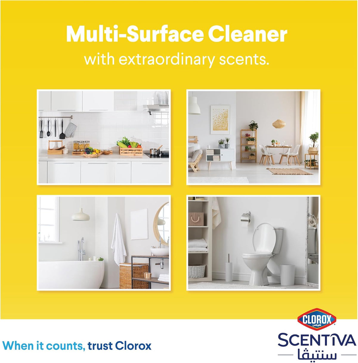 Clorox Scentiva Multi Surface Spray Cleaner 500ml, Madagascar Citrus Grove, Bleach Free, Kills 99.9% of Viruses and Bacteria — additional view 4