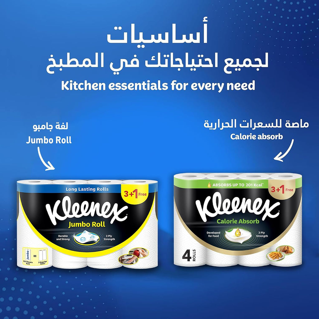 Kleenex Multi Purpose Kitchen Tissue Paper Towel, 2 PLY, 8 Rolls x 40 Sheets, Absorbent Towels for all Surfaces — additional view 6