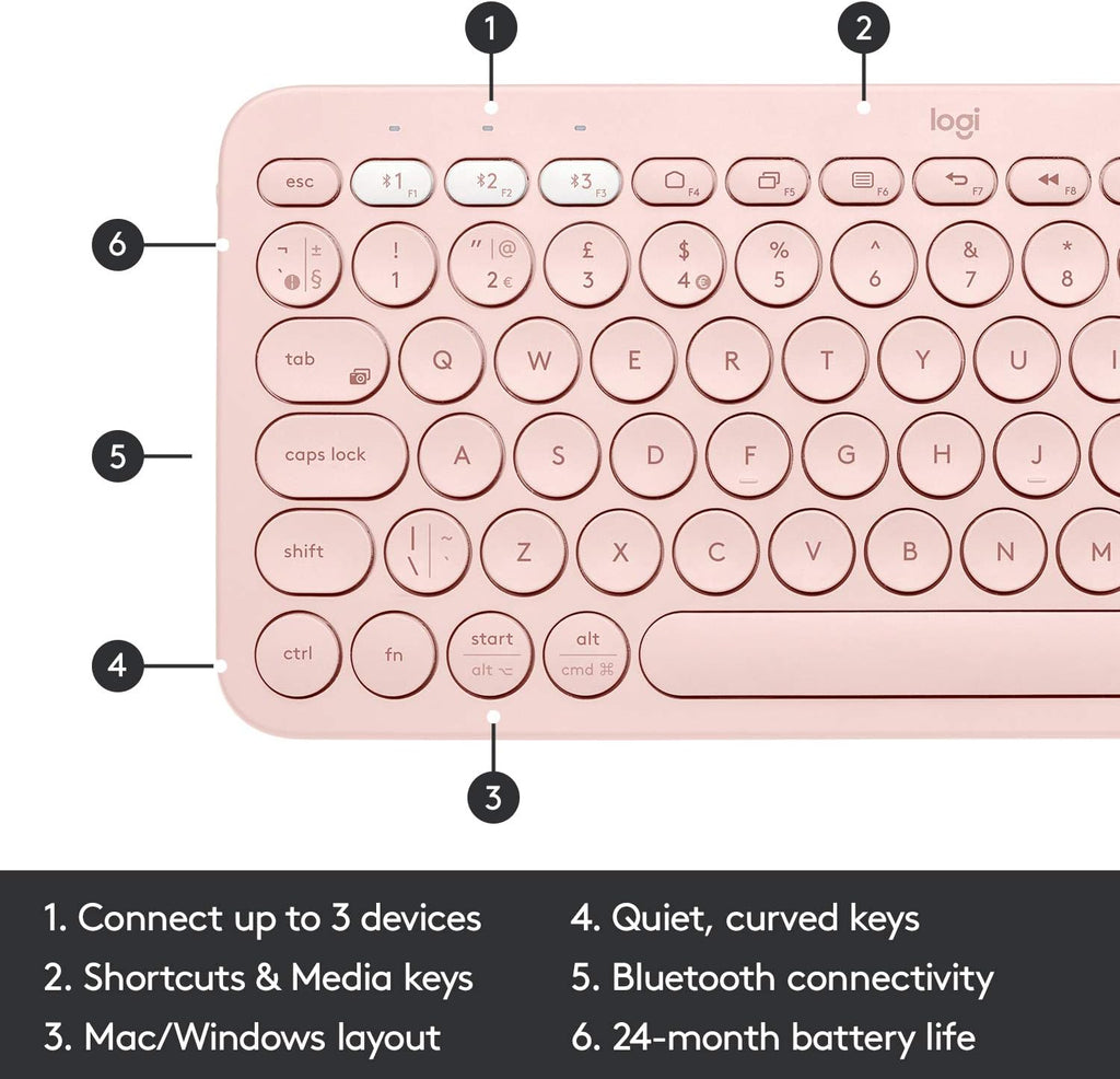 Logitech K380 Keyboard — Rose