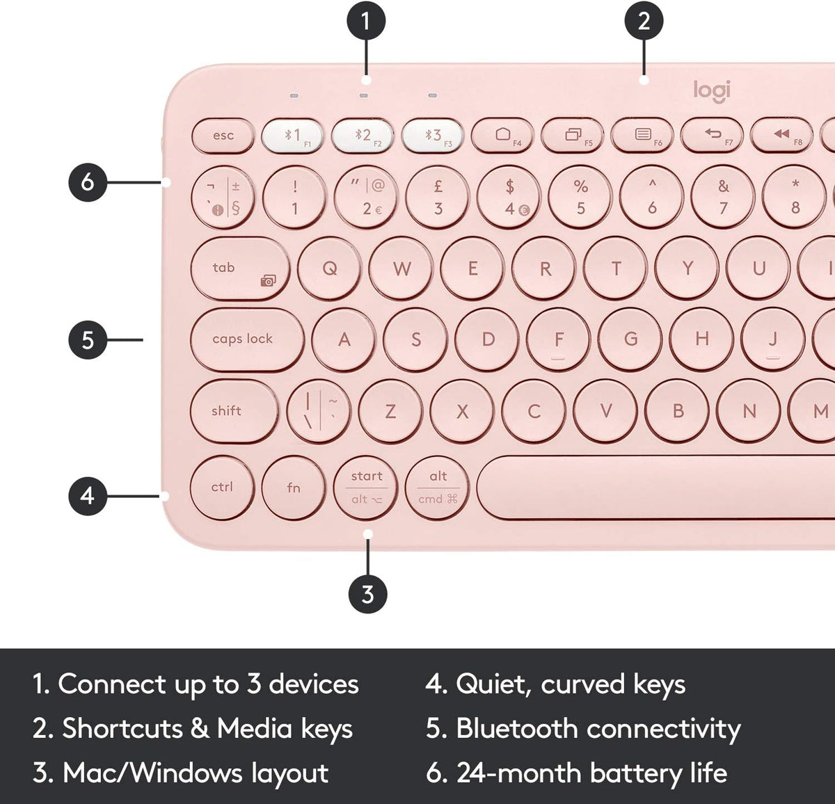 Logitech K380 Keyboard — Rose
