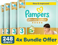 Pampers Ultimate Comfort Taped Diapers, Size 3, 6-10kg, Lotion infused with Aloe Vera and Vitamin E, x1000 Leak Locks Technology for Leakage Protection, 248 Count