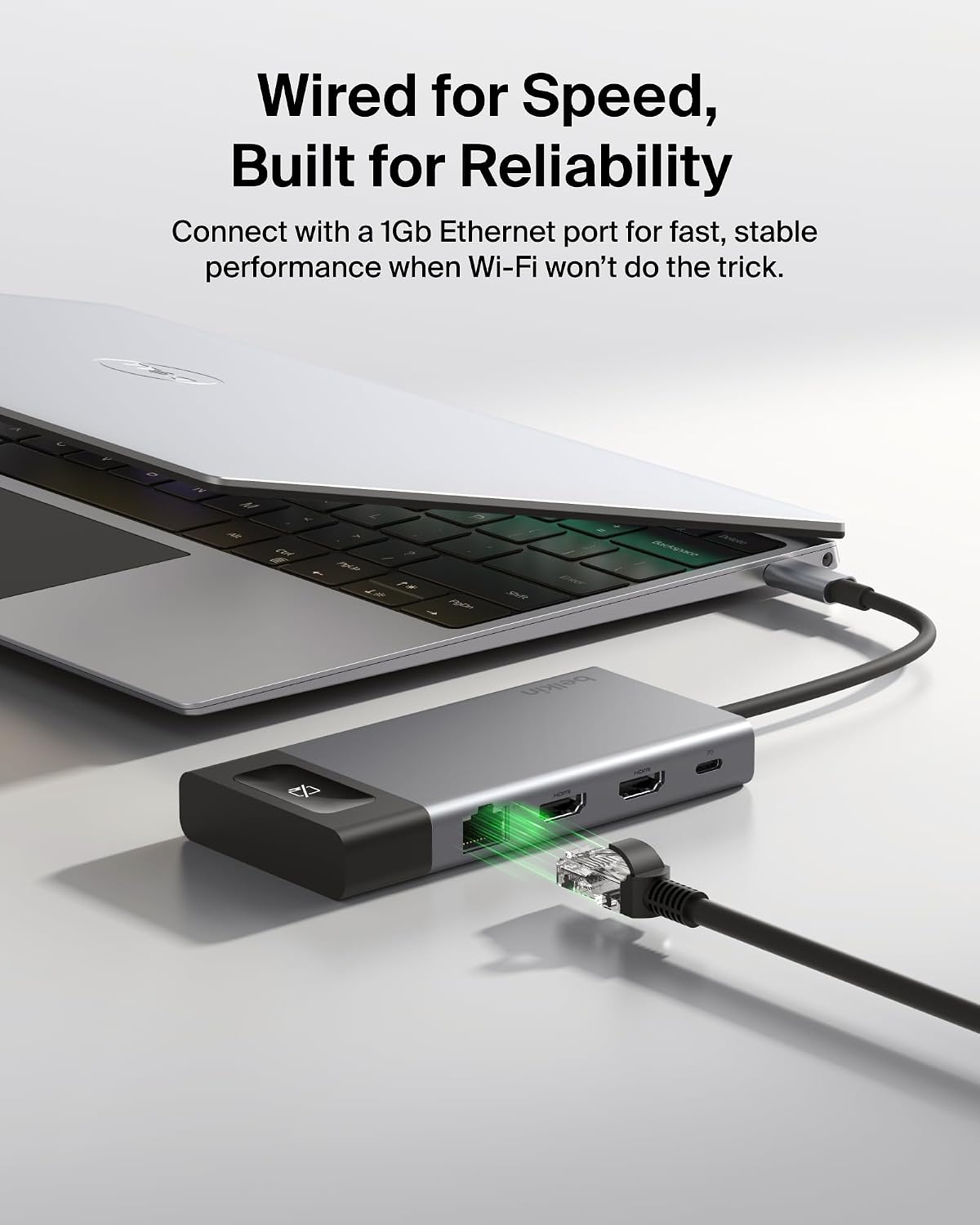 Belkin USB C Hub, 8-in-1 Multi-Port Docking Station 100W - Dual Display Support for Mac, Windows and Chromebook w/ 10Gbps Data Transfer Speeds, Ethernet, Resolutions up to 4K@60Hz