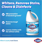 Clorox Liquid Bleach 3.78L, Kills 99.9% of Viruses and Bacteria, 48 Hours Prevents Bacteria Growth, Removes Stains — additional view 3
