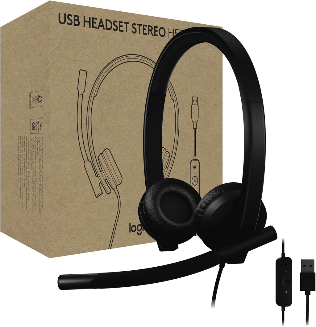 Logitech H570E USB-A Stereo Headset — Teams — Black