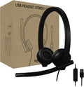 Logitech H570E USB-A Stereo Headset — Teams — Black