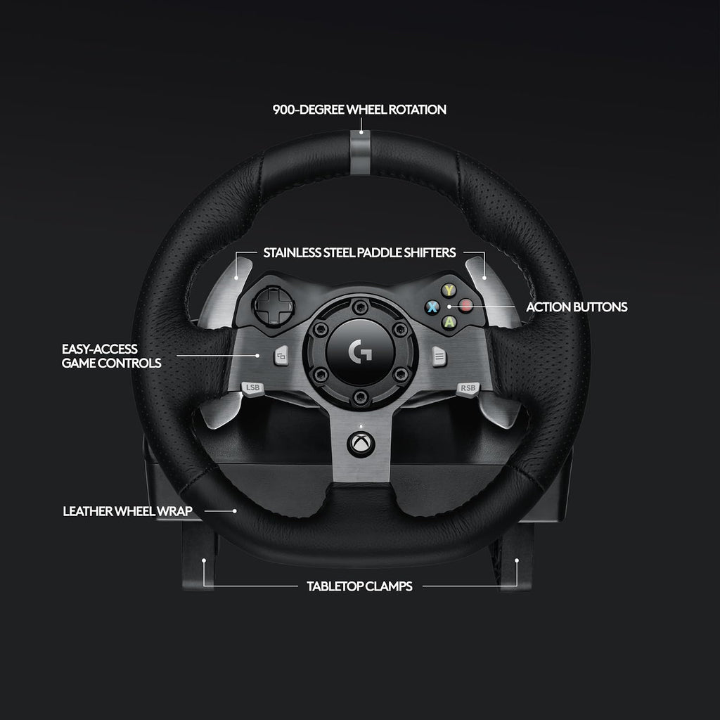 Logitech G920 Racing Wheel and Pedals — Black