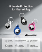 Belkin Airtag Case With Key Ring (Secure Holder Protective Cover For Air Tag Scratch Resistance Accessory) – Pink