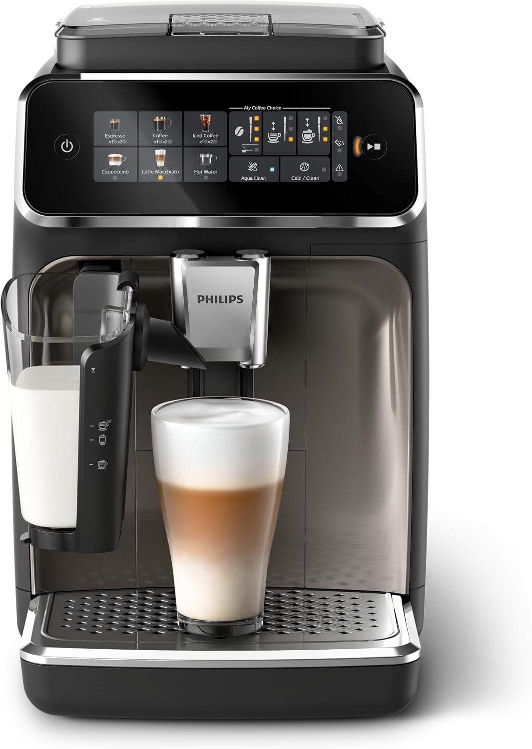 Philips EP3347/90 Series 3300 Espresso Machine, 1500W, LatteGo — Black Chrome