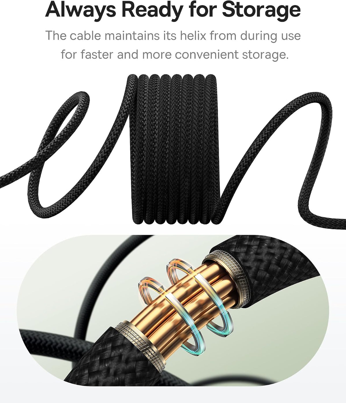 Baseus Tungsten Gold Magnetic iPhone Charger Cable (1m) – 20W PD Fast Charging USB C to Lightning Cord with Anti-Tangle Winding — 1 Meters — Black