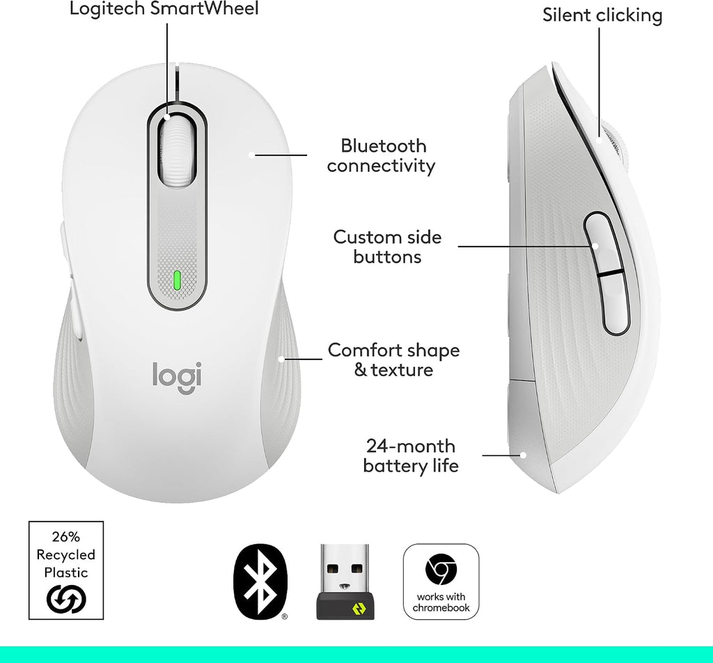 Logitech M650 Wireless Mouse — Off White