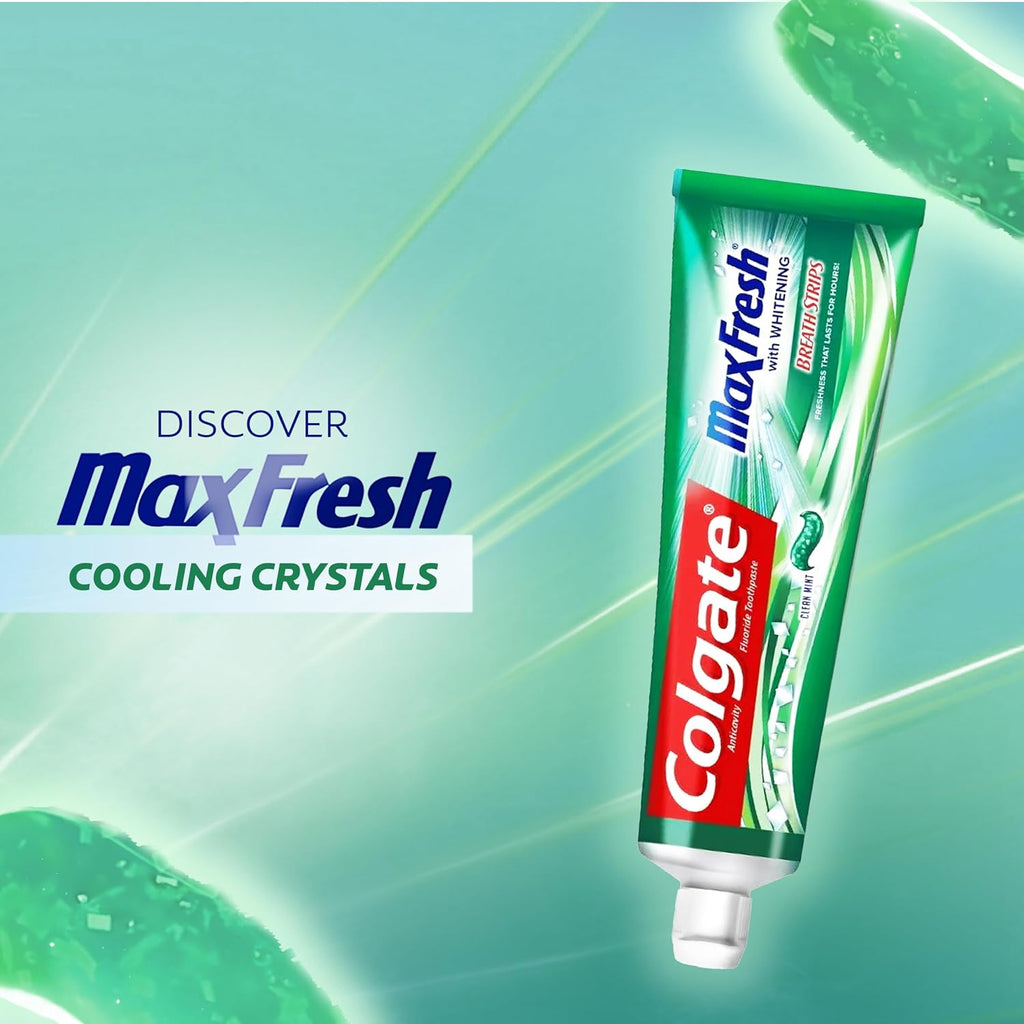 Colgate Toothpaste Max Fresh Clean Mint, Green Gel Toothpaste, With Cooling Crystals, 6x75 ml, 6 Pack — additional product view 3