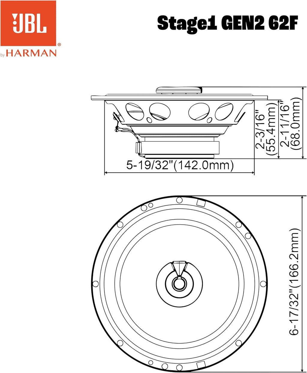 JBL Stage1 GEN2 62F 6.5-Inch Car Speakers — Pair