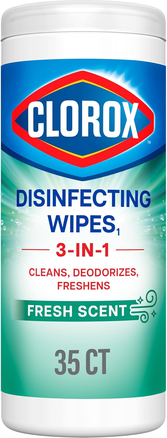 Clorox Disinfecting Wipes, 35 Wet Wipes, Fresh Scent, Cleans 3x Better, Kills 99.9% of Viruses and Bacteria — front product image