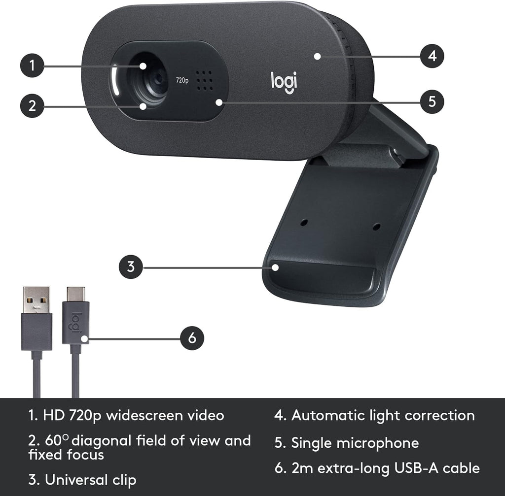 Logitech C505 Webcam — Black