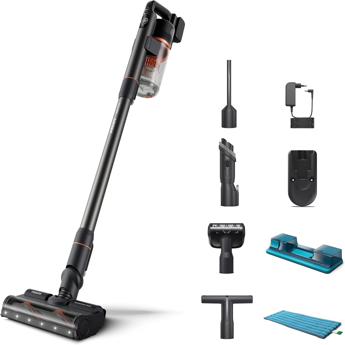 Philips Cordless Stick Vacuum Pet, 25.2V, 1080L/Min Airflow, 80 Min Runtime — Coral Mood