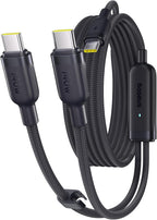 Baseus USB C Cable, Single Port Max 140W 4.9FT 5A USB C Charger Cable, 2 in 1 Multi Fast Charging Cable, Nylon Braided USB C to USB C Cable for 17/Pro/Plus/Max — 150 Centimeters