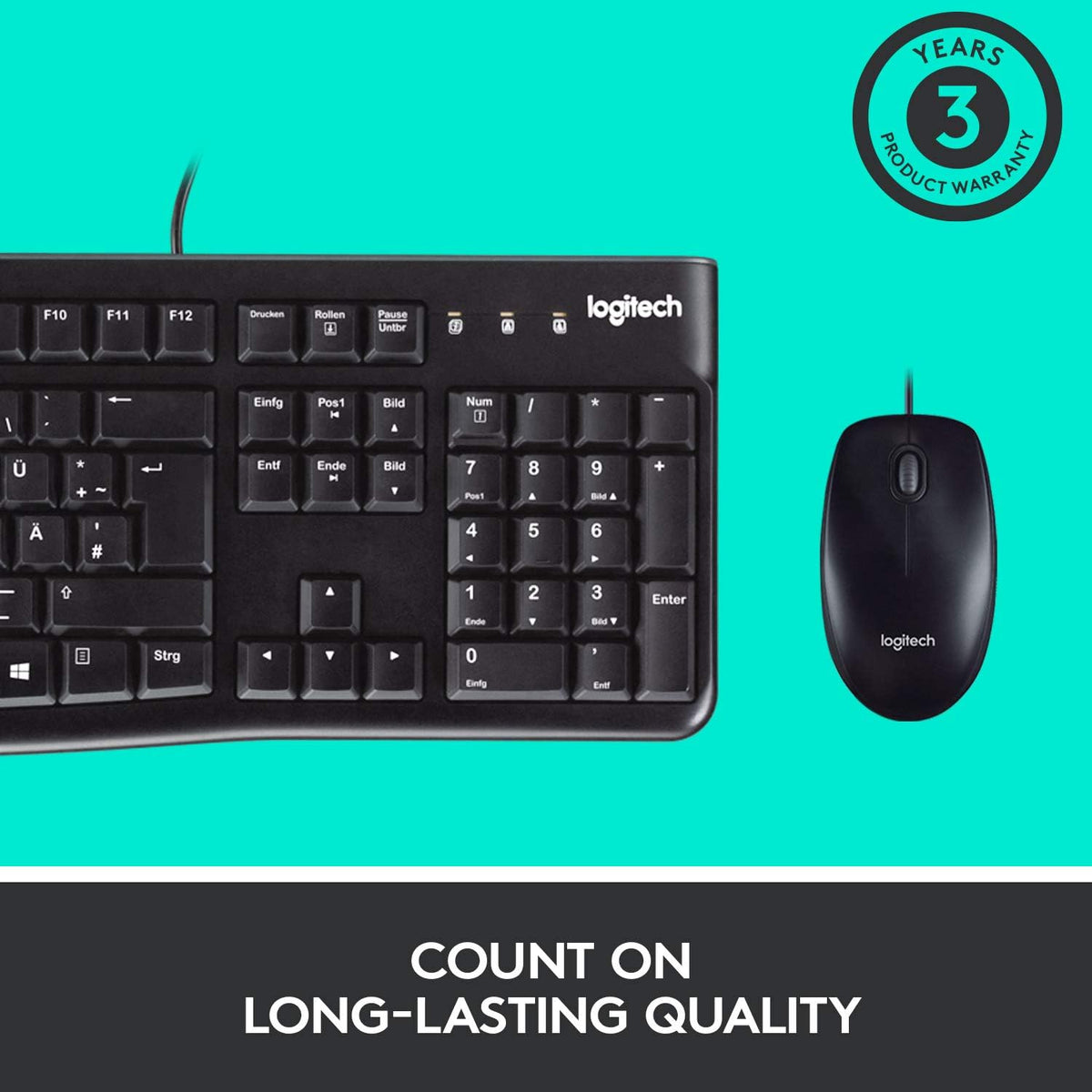 Logitech MK120 Keyboard and Mouse Combo — Black