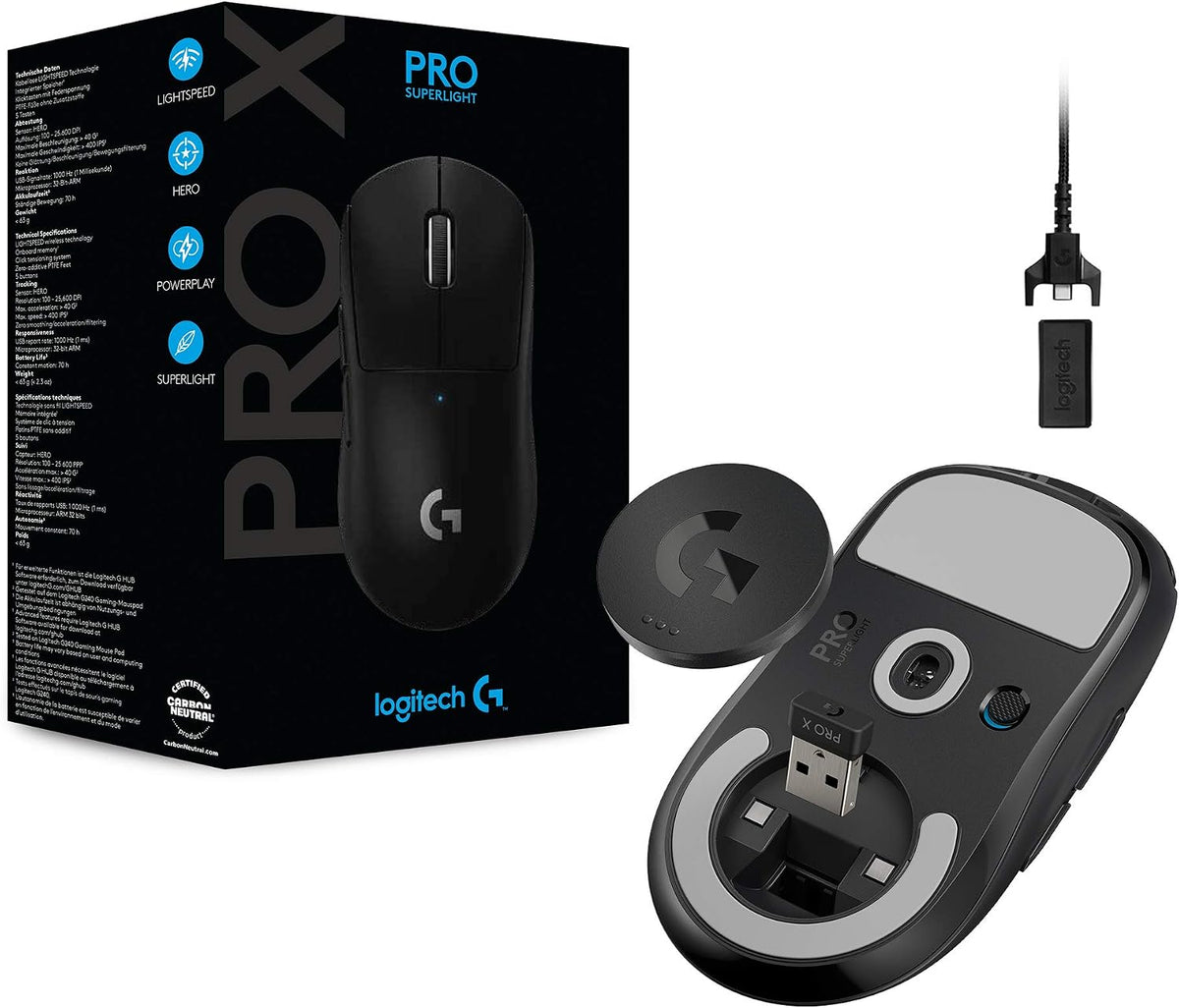 Logitech G PRO X SUPERLIGHT Gaming Mouse — Black
