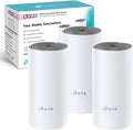 TP-Link Deco E4 Whole Home Mesh Wi-Fi System, Seamless and Speedy (AC1200), 2×100Mbps Ethernet Ports, Work with Amazon Echo/Alexa, Router and WiFi Booster Replacement, Parent Control, Pack of 3