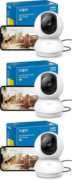 TP-Link Tapo Pan/Tilt Smart Security Camera, Indoor CCTV, 360 Rotational Views, Works with Alexa&Google Home, No Hub Required, 1080p, 2-Way Audio, Night Vision, SD Storage, Device Sharing (TC70)