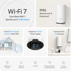 TP-Link Wi-Fi 7 Deco BE25-Outdoor Mesh WiFi BE3600Mbps, External Access Point, Dual-Band, 2 Ports 2.5Gbps, IP65, 4 Internal Antennas, Dust/Water Resistance, Pole/Wall, Alim. PoE/AC, Alexa, 1 Piece