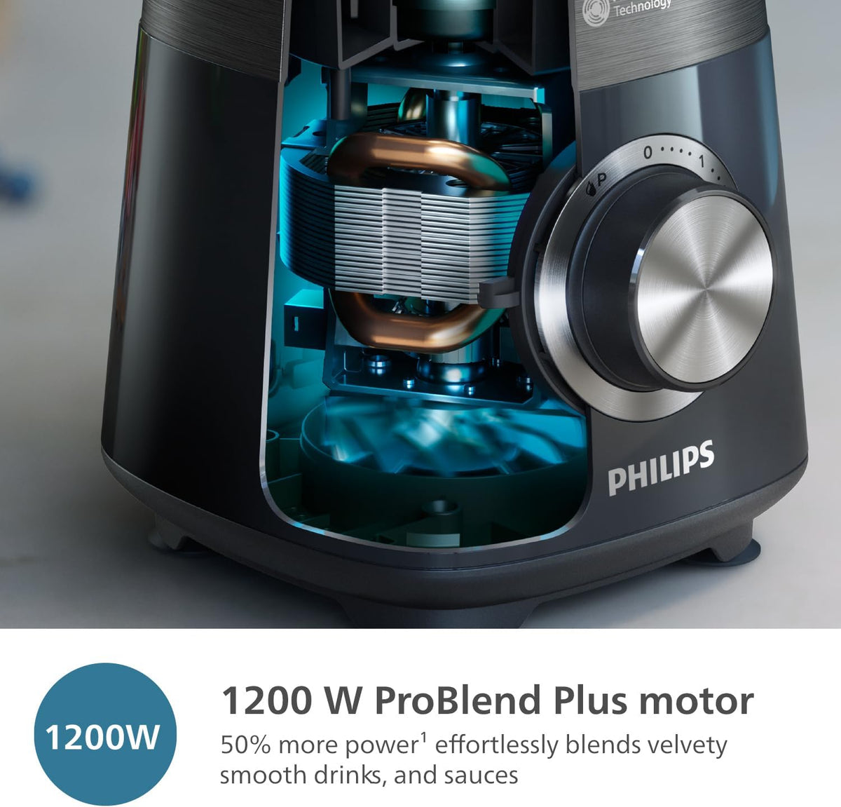 Philips 5000 Series Blender - 1200W Motor. ProBlend Plus Technology. Dishwasher-Safe Parts. 2L Capacity. Black (HR3030/00) — Black
