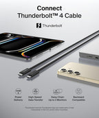Belkin Thunderbolt 4 Cable (1M, 3.3ft Power Cable), USB-C to USB-C Cable w/ 100W Power Delivery, USB 4 Compliant, Compatible with Thunderbolt 3, MacBook Pro, eCPU & More - Intel Thunderbolt Certified