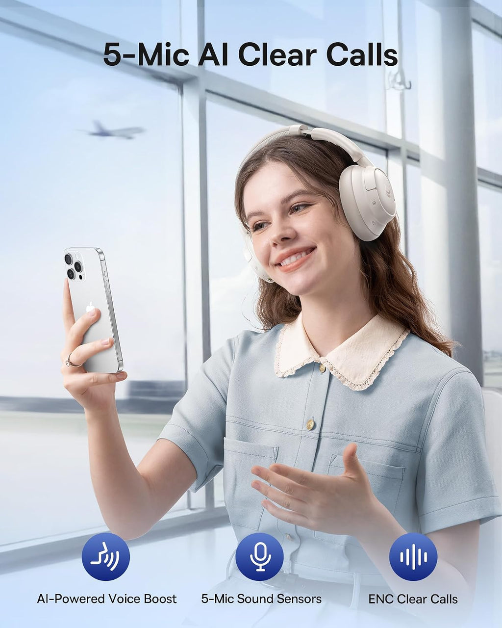 Baseus Bass BH1 NC Noise-Cancelling Headphones — White