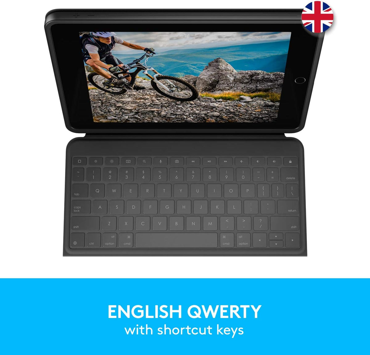 Logitech Rugged Folio Keyboard Case for iPad 7th / 8th / 9th Gen — Graphite