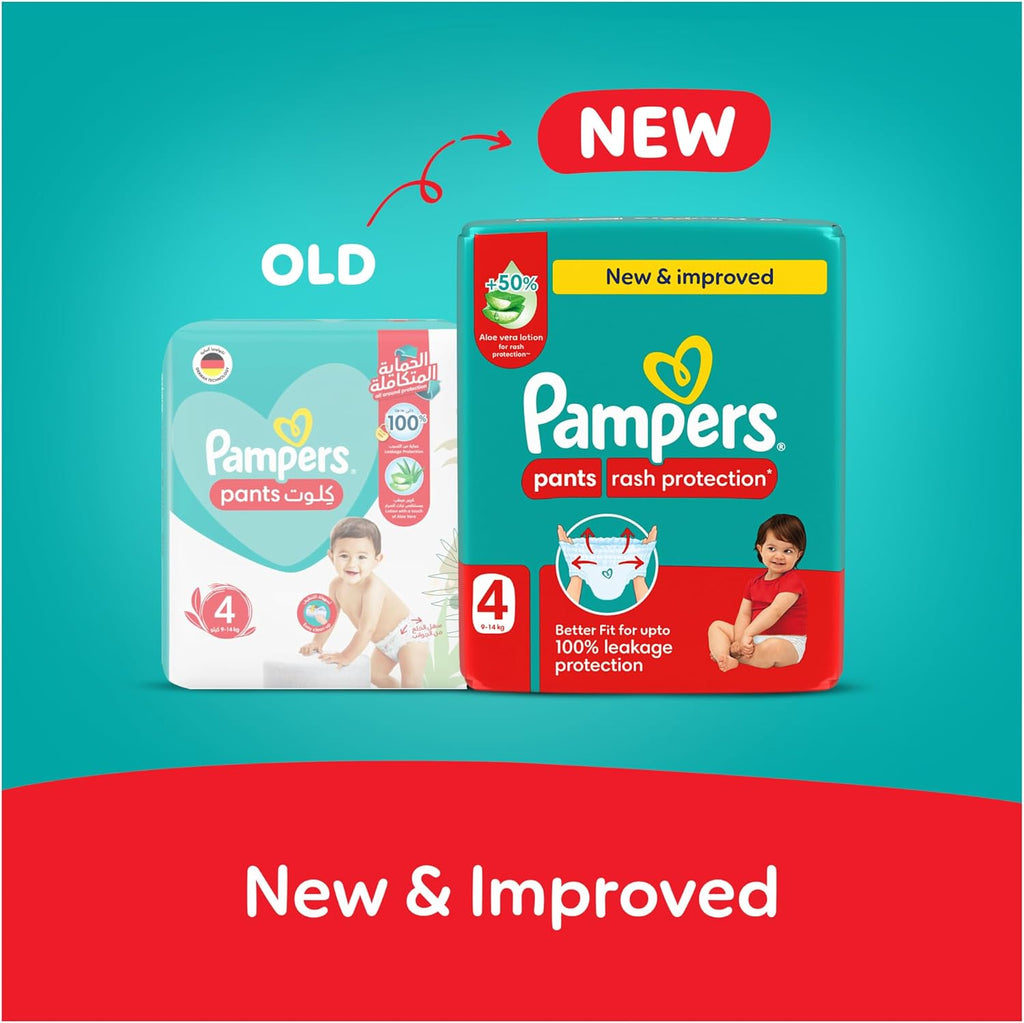 Pampers Rash Protection Culotte Pants Diapers Size 4, 9-14kg Box 246 Count